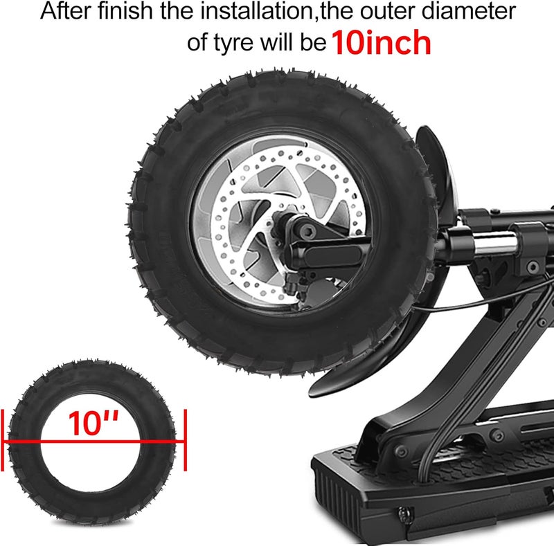 AceSupever 10 inch Scooter Tire, 10'' Electric Scooter Tire & Inner Tube (1 Set), Off Road City Road Tire 10in Inflatable Tyre for 255x80 Electric Scooter - Rim Size 6 Inches - Image 3